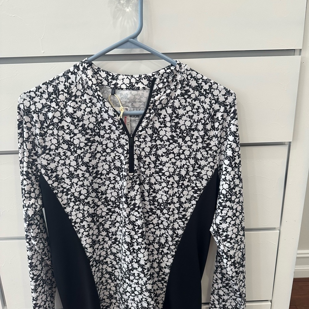 adidas Black and White Long Sleeve Tee